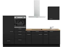 Komplette Küche MODUSET TOUCH CLASSIC Schwarz 60x300cm