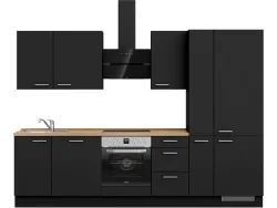 Komplette Küche MODUSET TOUCH PREMIUM Schwarz 60x300cm