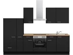 Komplette Küche MODUSET TOUCH CLASSIC Schwarz 60x300cm