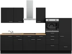 Komplette Küche MODUSET TOUCH CLASSIC Schwarz 60x330cm