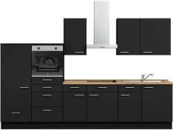Komplette Küche MODUSET TOUCH CLASSIC Schwarz 60x330cm