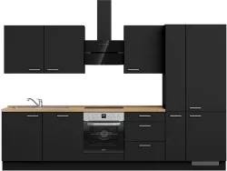 Komplette Küche MODUSET TOUCH PREMIUM Schwarz 60x330cm