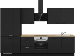 Komplette Küche MODUSET TOUCH PREMIUM Schwarz 60x330cm