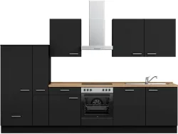Komplette Küche MODUSET TOUCH CLASSIC Schwarz 60x330cm