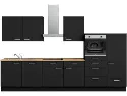 Komplette Küche MODUSET TOUCH CLASSIC Schwarz 60x360cm