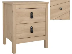 Nachttisch MADRID 2 Schubladen 43.8x38.4x54.1cm jackson eiche matt