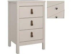 Nachttisch MADRID 3 Schubladen 43.8x38.4x70.1cm kaschmir matt