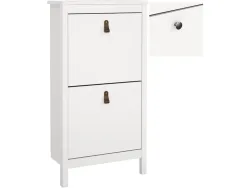 Schuhmöbel MADRID 12 Paar Schuhe 2 Klappen weiss