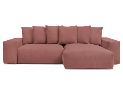 Ecksofa BOBOCHIC VOLTAIRE Cord-Stoff rosa