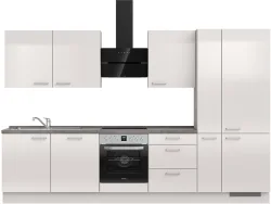 Komplette Küche MODUSET FLASH PREMIUM Seidengrau 60x330cm