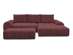 Ecksofa mit Hocker BOBOCHIC EVEREST Stoff chiniert rot