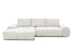 Ecksofa BOBOCHIC EVEREST Stoff mit Textur weiss
