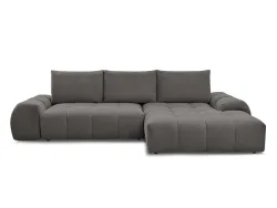 Ecksofa BOBOCHIC EVEREST Stoff mit Textur dunkelgrau
