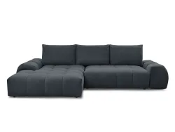 Ecksofa BOBOCHIC EVEREST Stoff mit Textur dunkelblau