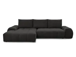 Ecksofa BOBOCHIC EVEREST Stoff mit Textur schwarz