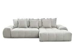 Ecksofa BOBOCHIC EVEREST Stoff mit Textur hellgrau