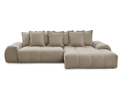 Ecksofa BOBOCHIC EVEREST Stoff mit Textur taupe