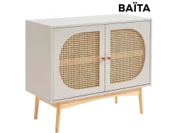 Kommode BAÏTA SIXTINE 2 Türen 40x90x75cm seidengrau melamin