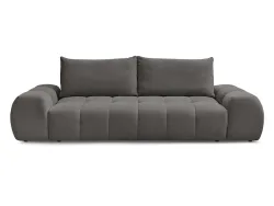 3er Sofa BOBOCHIC EVEREST Stoff mit Textur dunkelgrau