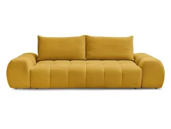 3er Sofa BOBOCHIC EVEREST Stoff mit Textur gelb