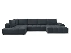Wohnlandschaft BOBOCHIC EVEREST Stoff mit Textur dunkelblau