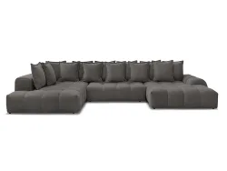 Wohnlandschaft BOBOCHIC EVEREST Stoff mit Textur dunkelgrau