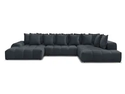 Wohnlandschaft BOBOCHIC EVEREST Stoff mit Textur dunkelblau