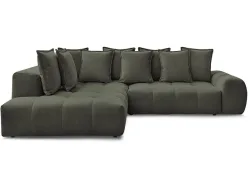 Ecksofa BOBOCHIC EVEREST Stoff chiniert grün