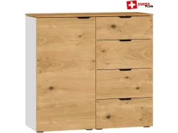 Kommode EVOLUTION 1 Tür 4 Schubladen 43x90x87cm eiche melamin