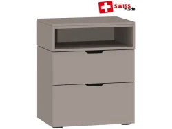 Nachttisch EVOLUTION 2 Schubladen 43x45x55cm taupe melamin