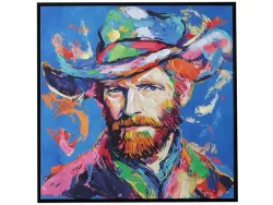 Bedruckte und handbemalte Leinwand VINCENT 1 Stück mehrfarbig 62.5x62.5x3.5cm