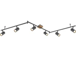 mutoni - Strahler Robby Metall graphit 6xGU10, One Size, Schwarz