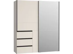 Schwebetürenschrank SUNLIGHT sand 2 Türen 3 Schubladen