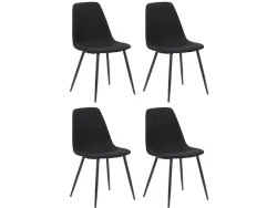 Set mit 4 Stühlen KLELIA Stoff schwarz