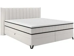 Boxspringbett CARMEN cream 160x200cm halbfest