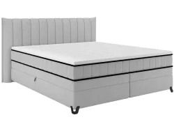 Boxspringbett CARMEN silber 180x200cm halbfest