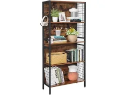 SONGMICS Bibliothek RUSTIK 30x74x154.5cm spanplatte teakholz-look
