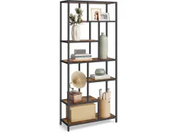 SONGMICS Regal RUSTIK 30x80x180cm spanplatte teakholz-look