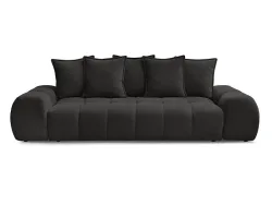 3er Sofa BOBOCHIC EVEREST Stoff mit Textur schwarz