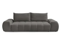 3er Sofa BOBOCHIC EVEREST Stoff mit Textur dunkelgrau