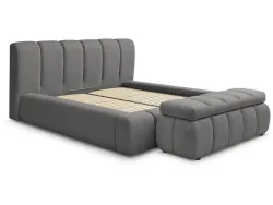 Kastenbett mit Bettkasten BOBOCHIC DENALI 160x200cm stoff dunkelgrau