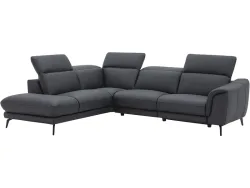 Ecksofa NIO 100% Leder schwarz