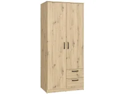 Drehtürenschrank LUBECK artisan eiche 2 Türen 2 Schubladen
