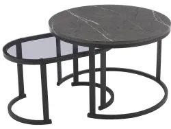 Set für Couchtische NARA 70x70x45cm dunkelgrau