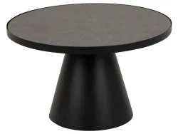 mutoni - Couchtisch Eliot Glas Keramik rund 65, One Size, Schwarz