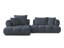 Ecksofa BOBOCHIC ALYA Boucle-Stoff dunkelblau