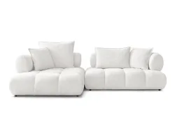 Ecksofa BOBOCHIC ALYA Boucle-Stoff weiss