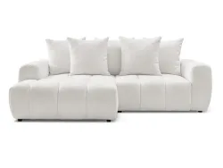Ecksofa BOBOCHIC ROXELANE Boucle-Stoff weiss