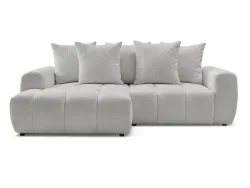Ecksofa BOBOCHIC ROXELANE Boucle-Stoff hellgrau