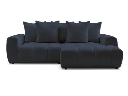 Ecksofa BOBOCHIC ROXELANE Boucle-Stoff dunkelblau